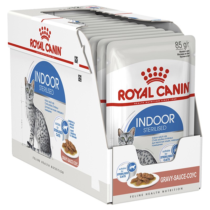 12x85g Royal Canin Indoor Sterilised Straccetti in Salsa 12x85g Royal Canin Indoor Sterilised Straccetti in Salsa